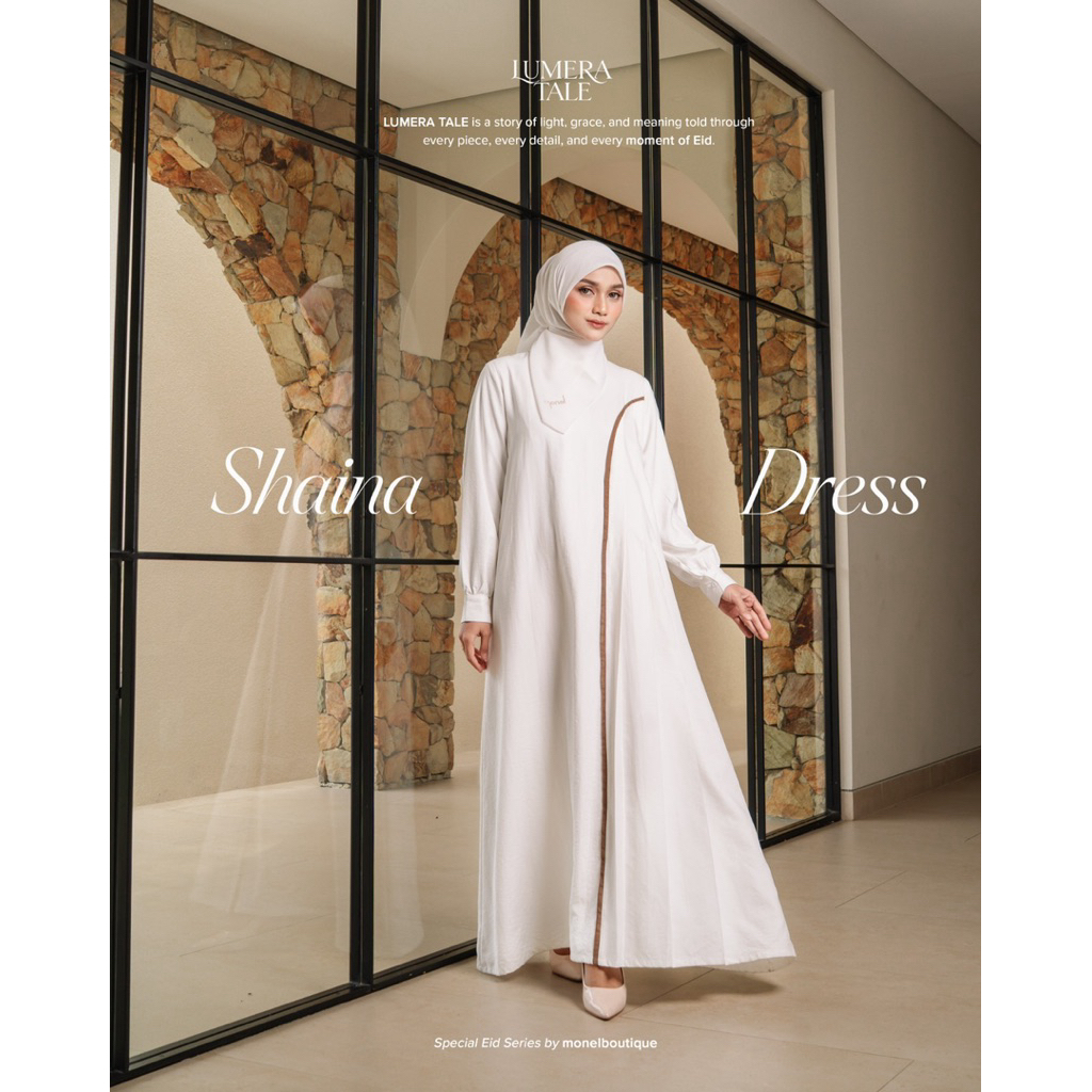 SHAINA DRESS MONEL BOUTIQE RAYA SERIES ORIGINAL