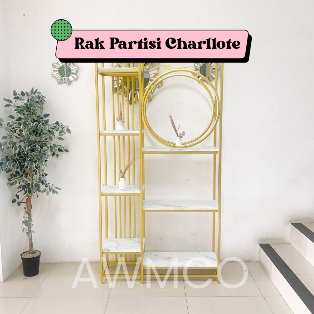 Rak Partisi Charlotte Pembatas Ruangan Rak Partisi Multifungsi Home Decoration