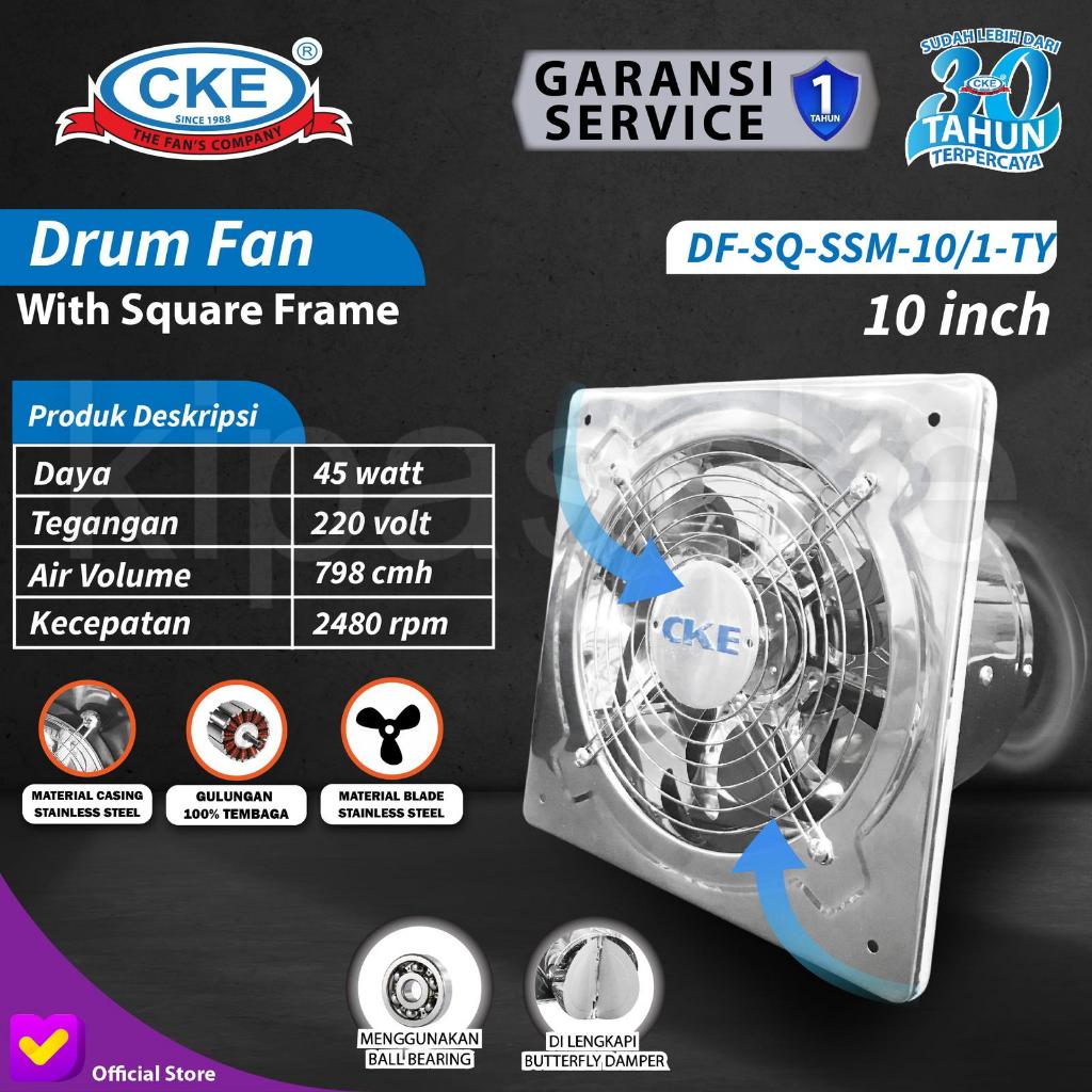 Exhaust Fan 10 Inch Booster Fan Duct Fan Exhaust Fan Drum CKE Duct Fan - 10" Stainless