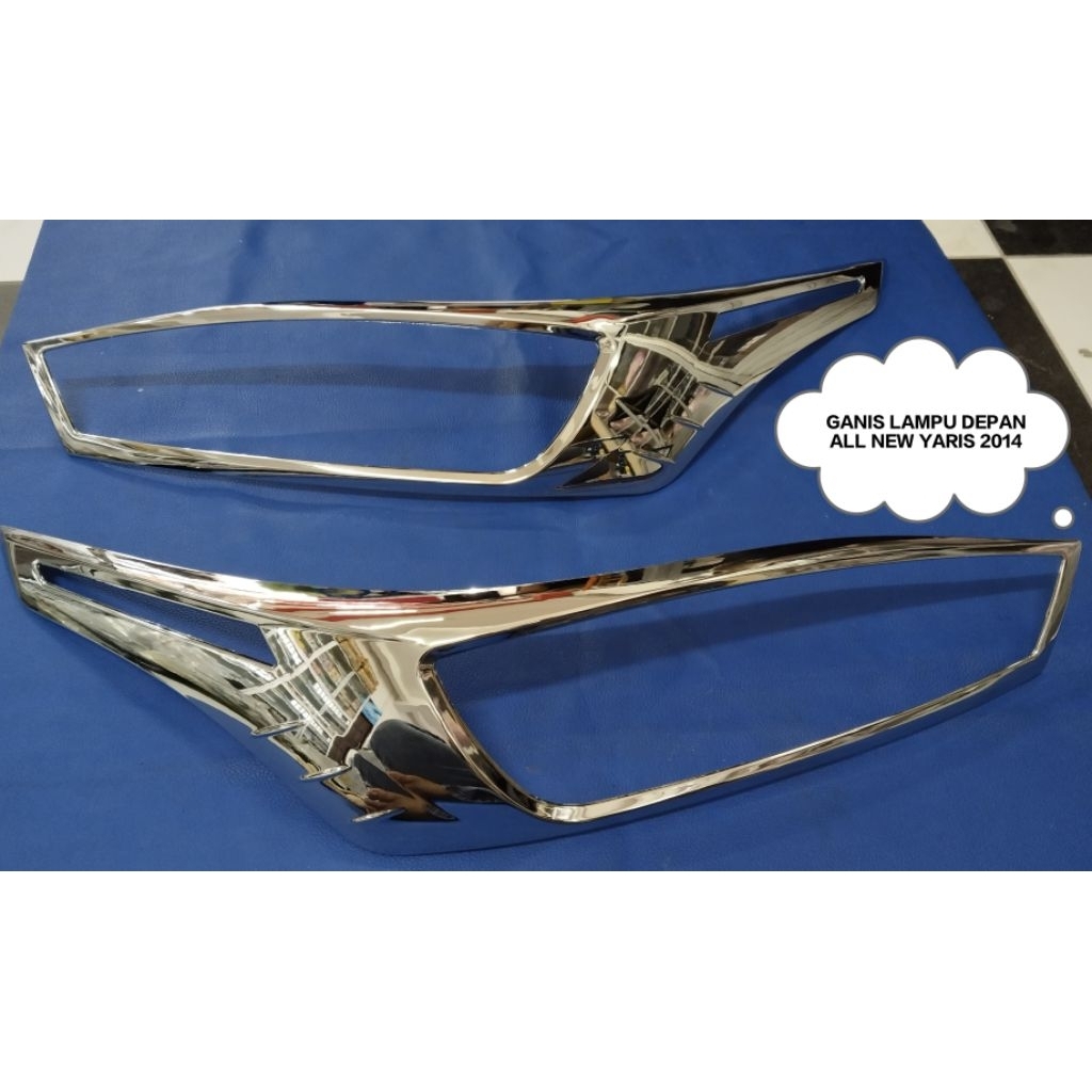 GARNIS LAMPU DEPAN ALL NEW YARIS 2014 CHROOM