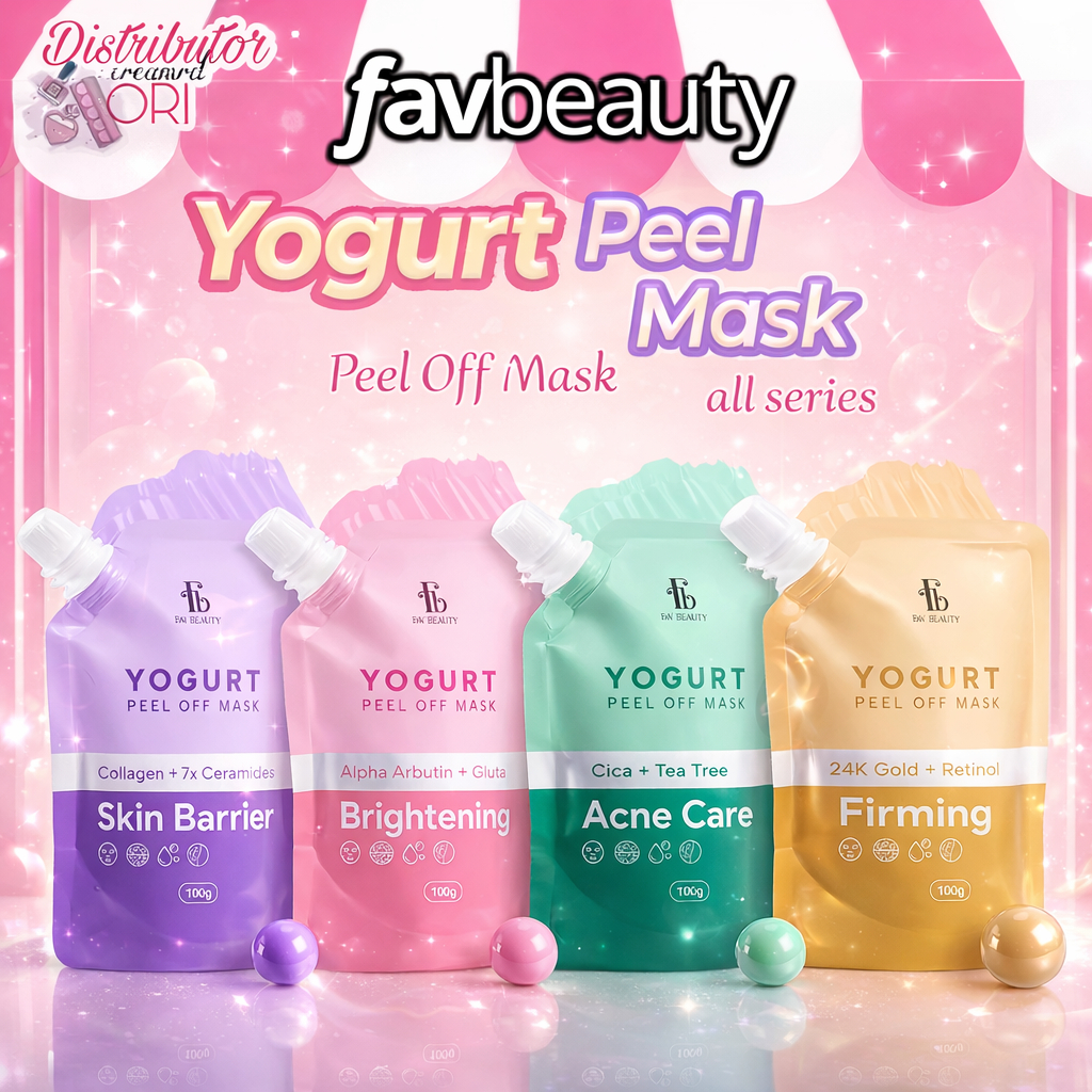 FAV Beauty Yogurt Peel Off Mask | Acne Care Skin Barrier Firming Brightening -Masker Peel Off Perawa