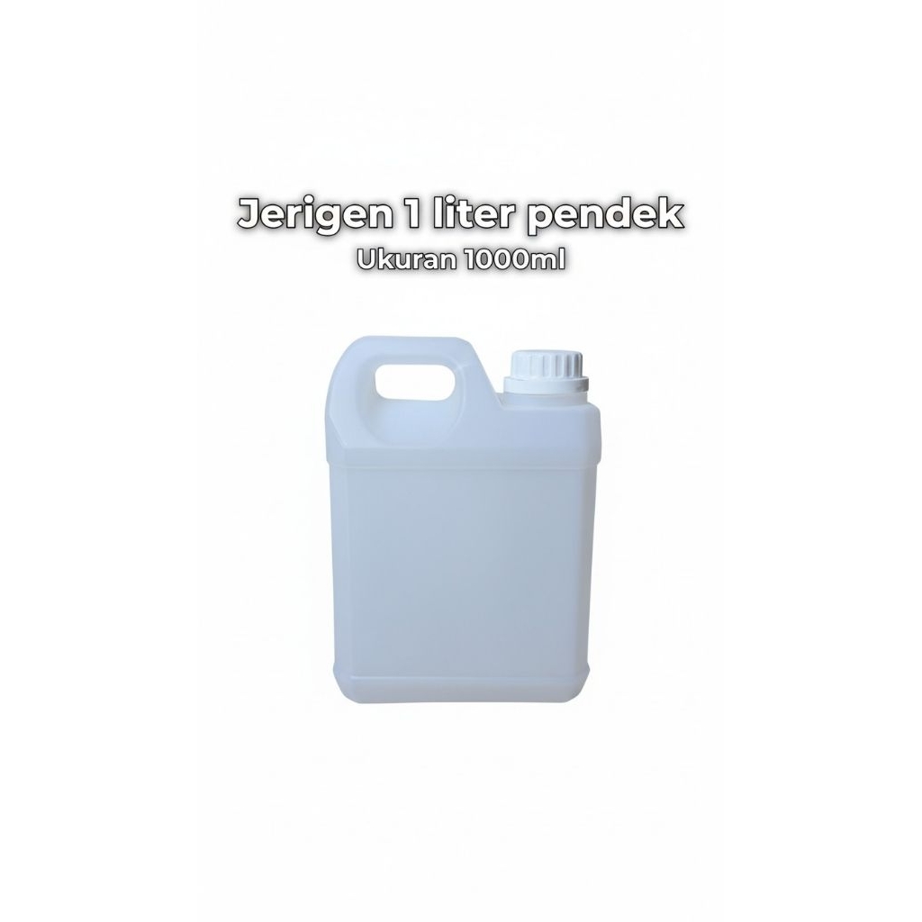 Jerigen 1 Liter Pendek Natural Bahan Plastik HDPE Tebal