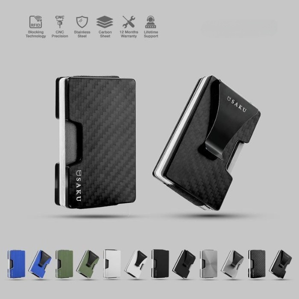 Eiger Wallet - Dompet Kartu Pria Rfid Smart Wallet Card Holder Mini Metal - Grey