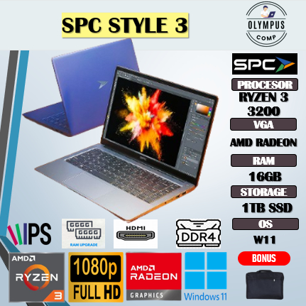 SPC STYLE 3 RYZEN 3 3200 16GB 1TB W11 14.0FHD IPS BLIT
