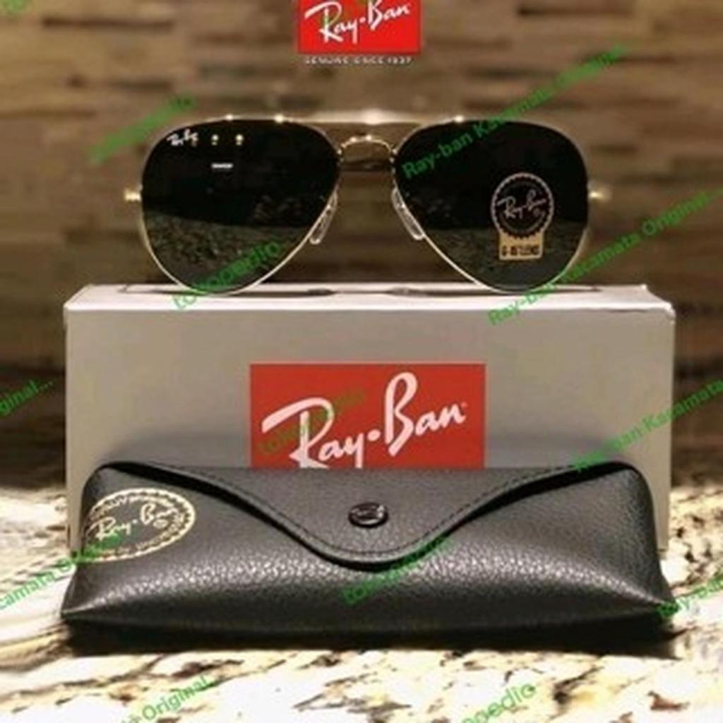 KACAMATA RAYBAN AVIATOR RB3026 SMALL METAL 62 GOLD LENSA BLACK ORIGINAL