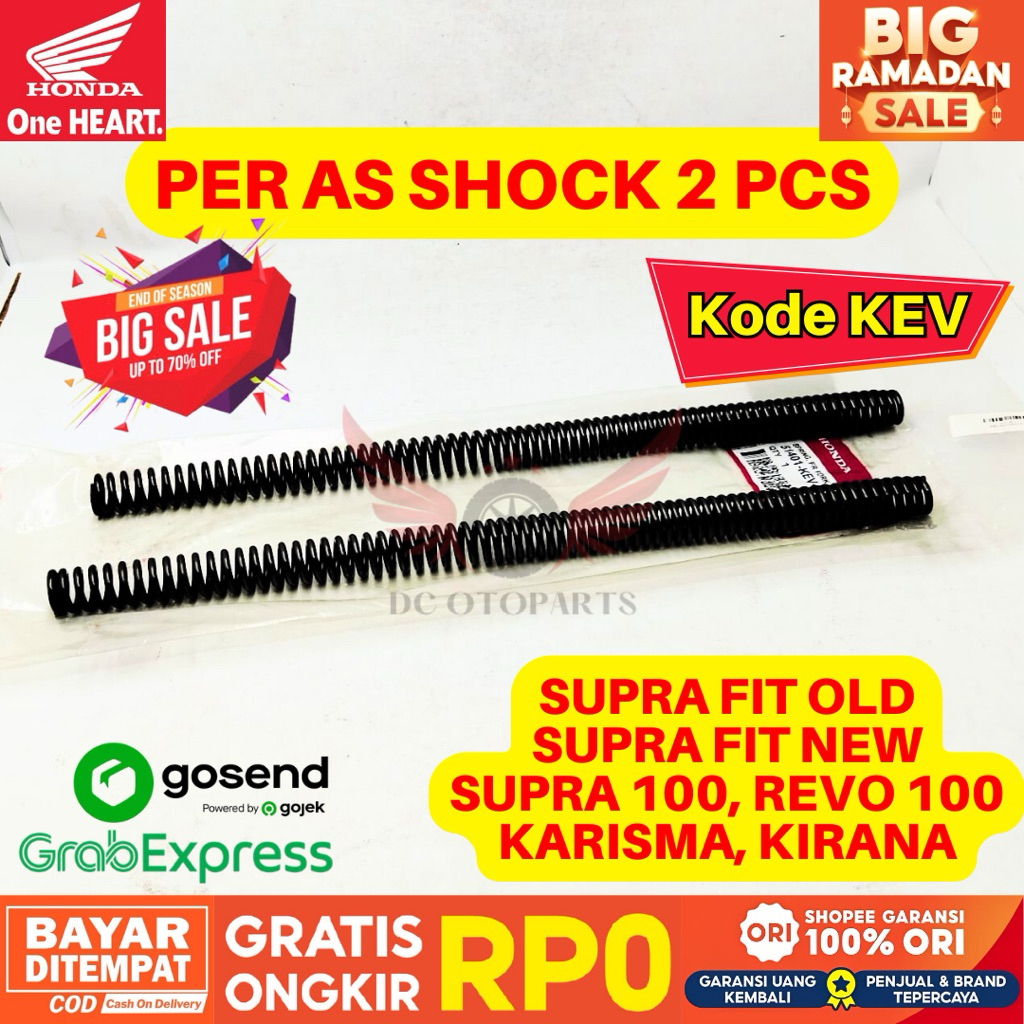 KEV PER AS SHOCK SUPRA LAMA SUPRA BARU REVO SEPASANG KANAN KIRI ORIGINAL AHM HONDA, PER AS SHOCK SUP