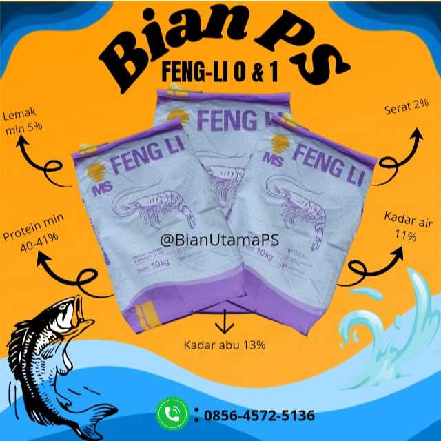 Pelet Pakan  Udang Fengli 0 & 1 10kg