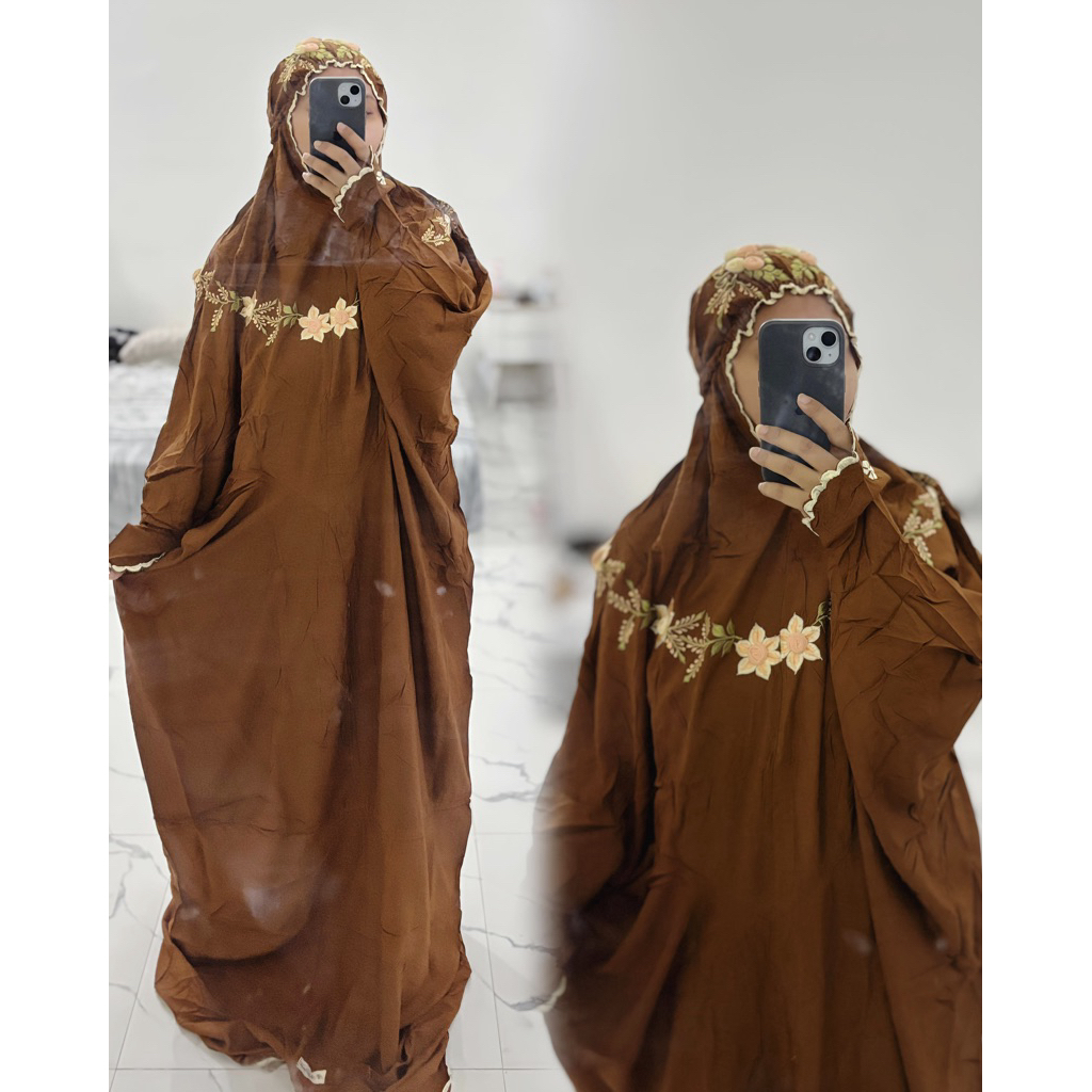 MUKENA RAYON TILE BORDIR