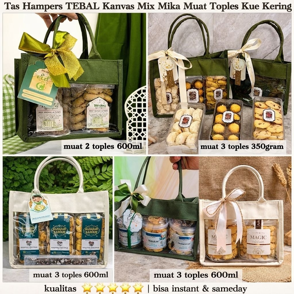 TAS TOTE BAG GONI MIKA TRANSPARAN/ITA BAG ESTETIK/TAS SOUVENIR HAMPERS PREMIUM