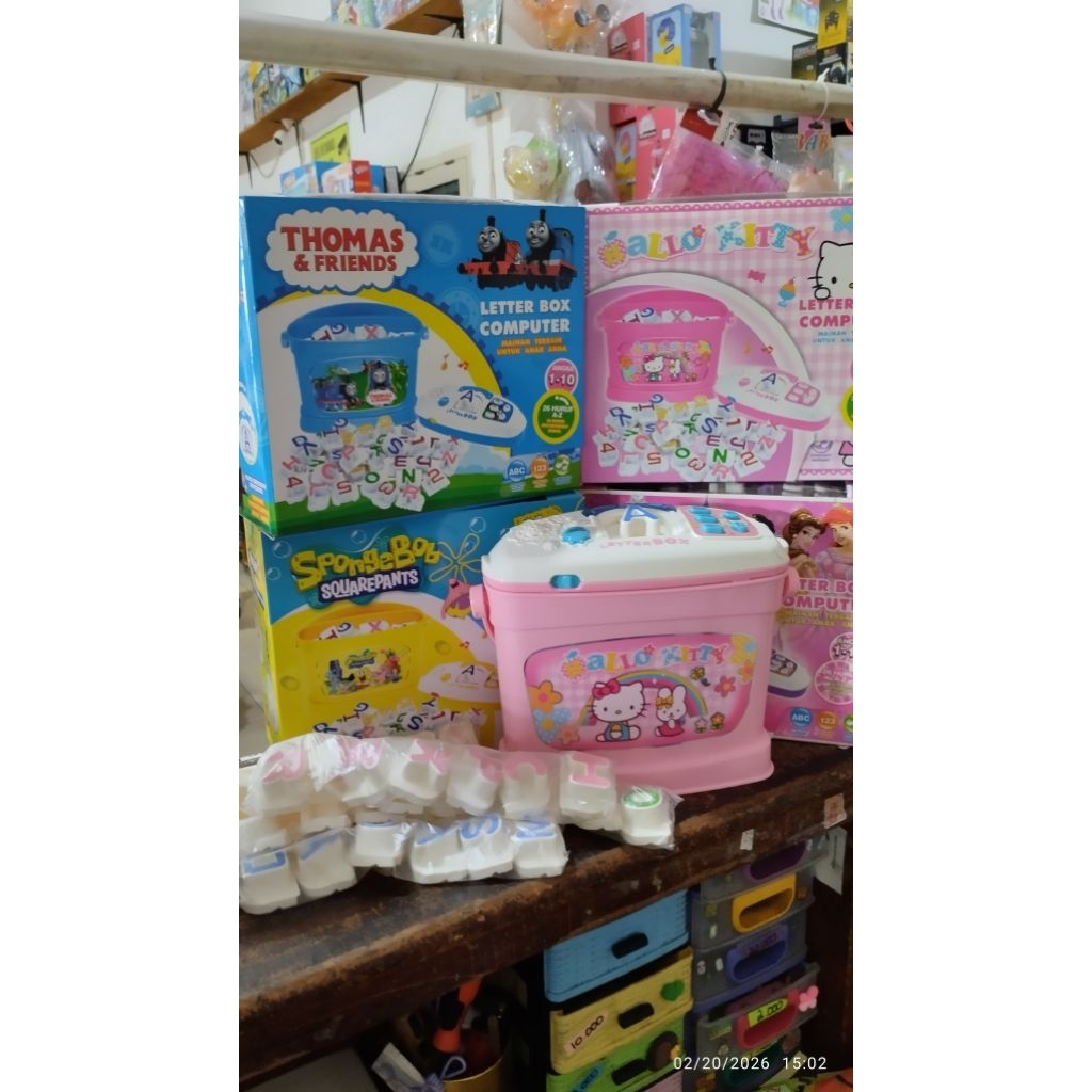oketoys mainan edukasi huruf angka letter box computer model abjad