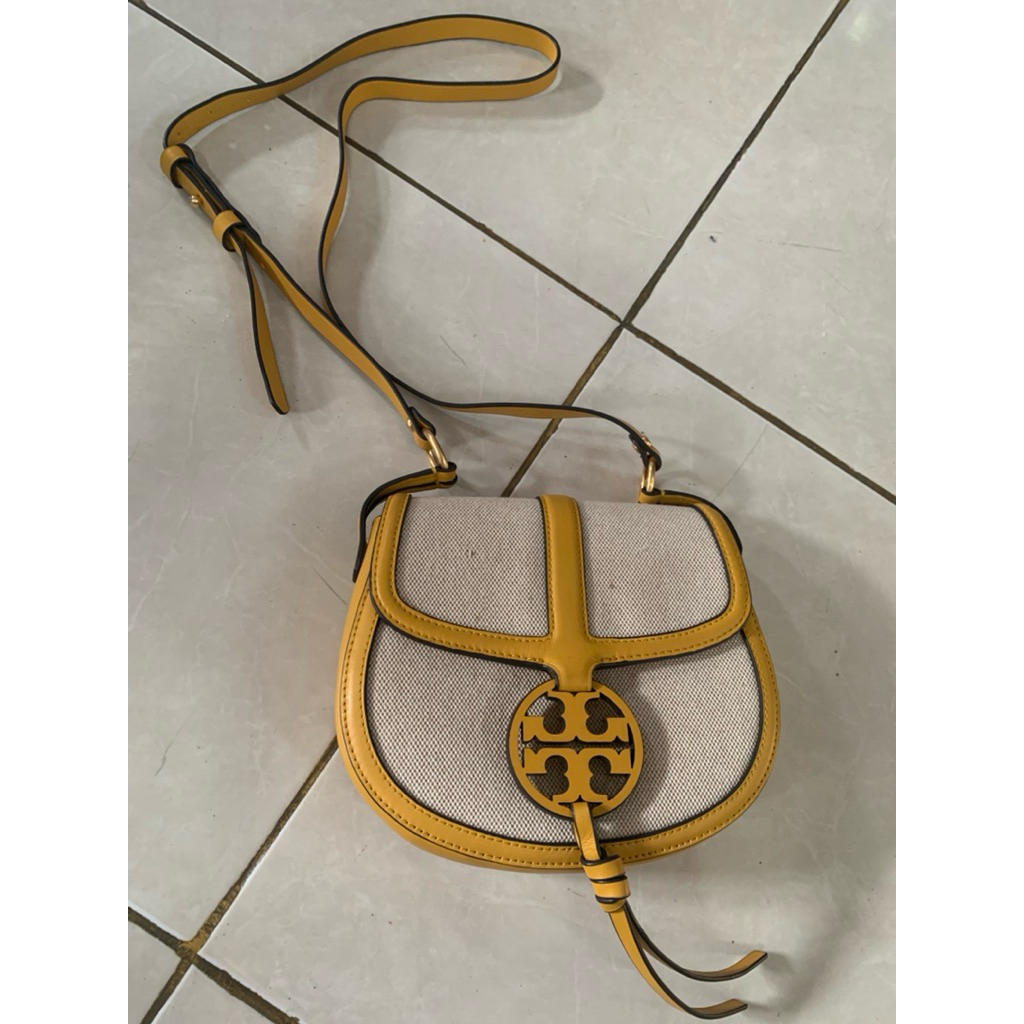 Tas Tory Burch Miller Canvas Quadrant Saddle Bag