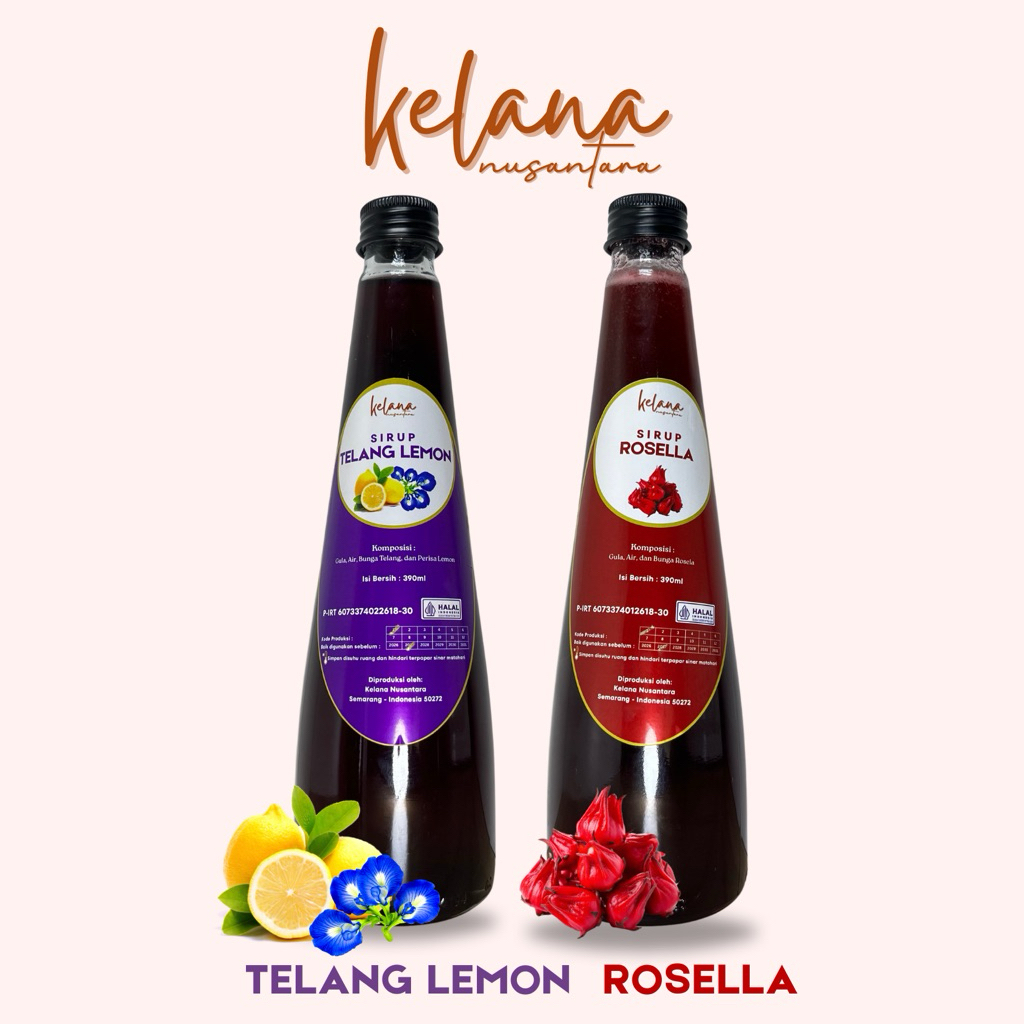 Kelana Nusantara - Paket Sirup Telang Lemon dan Sirup Rosella