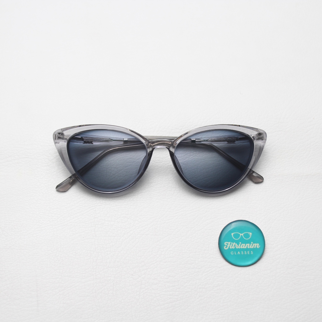 Kacamata Minus 10 Photocromic Lensa Standar Index 1.56 Frame Cat Eye Wanita Tipe 8489