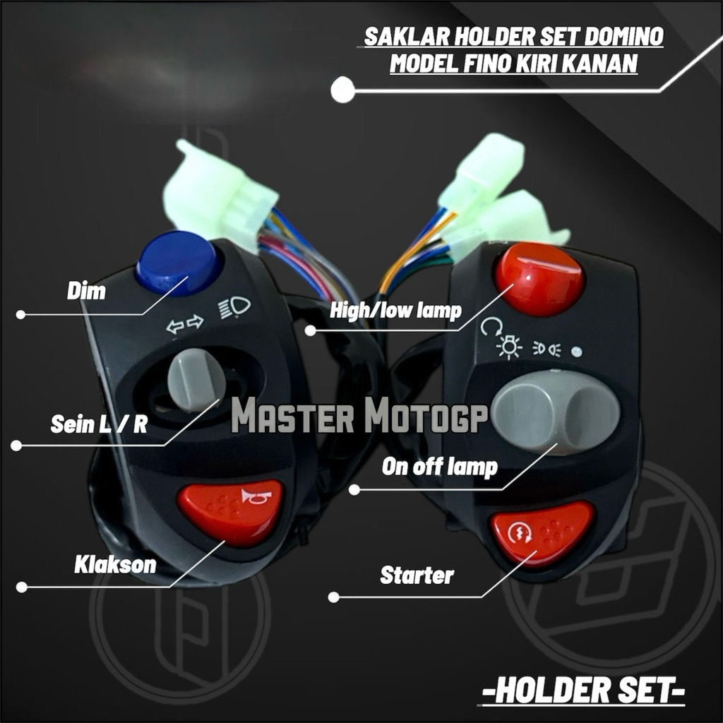 Saklar Holder Domino Kiri & kanan Model Fino Scoopy Fino Beat Vario Beat Street Xride satu set