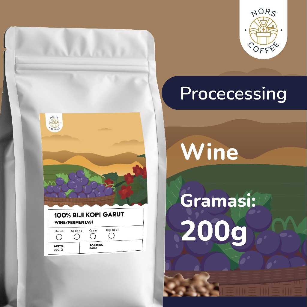100% Biji Kopi Garut  Arabika Wine Fermentasi