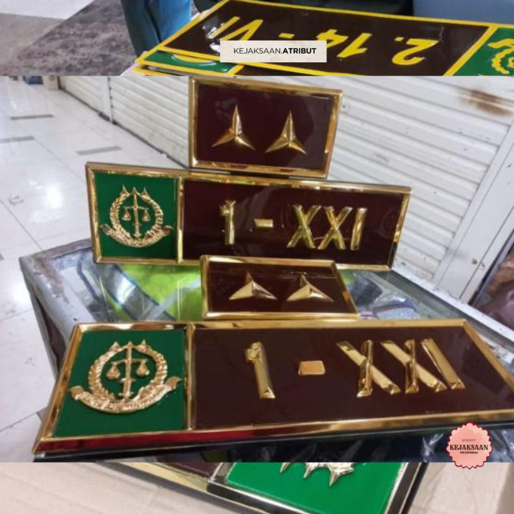 Plat Nomor Mobil Kejaksaan Custom Hitam Coklat Tulisan Timbul Eksklusif 1 Pasang