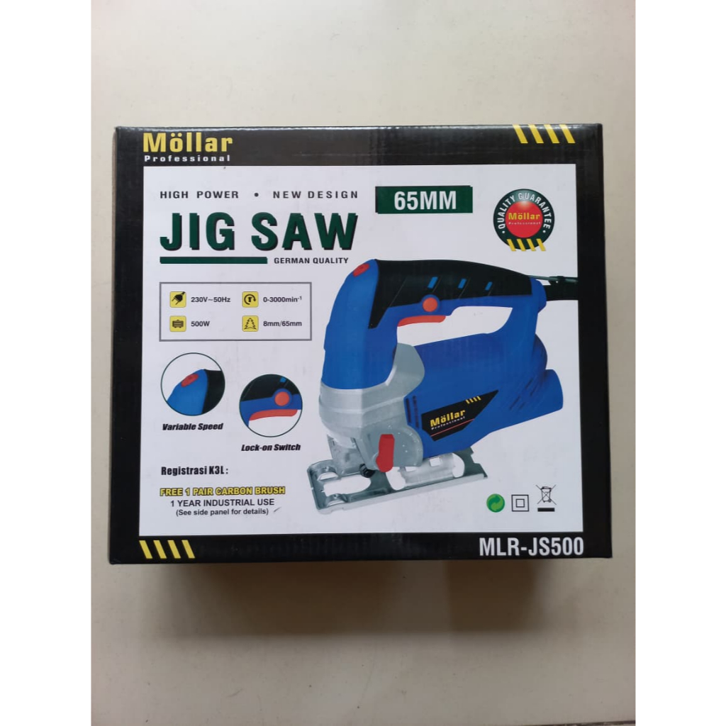 Mesin Jig Saw MOLLAR JS500 65mm 450W – Gergaji Ukir Kayu Besi Listrik Original