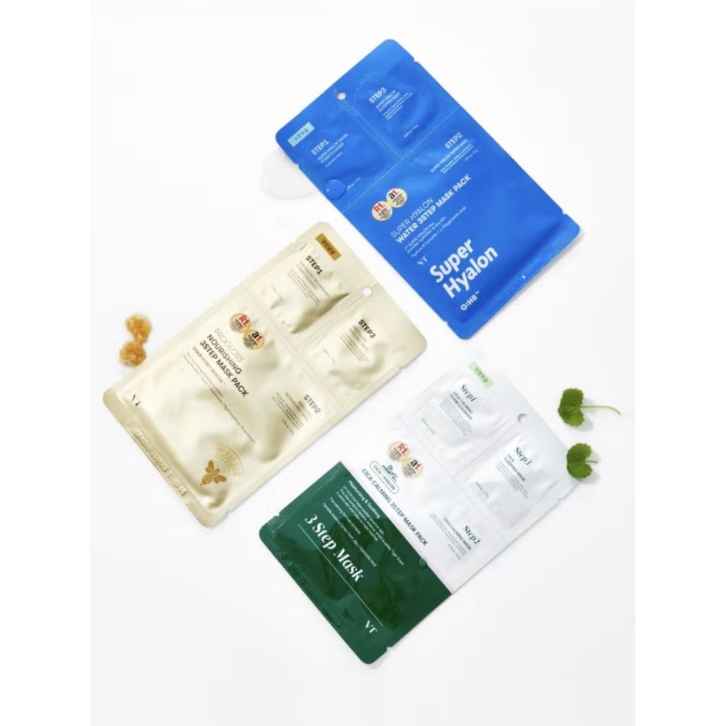 VT cosmetic cica super hyalon cica calming 3 step mask pack