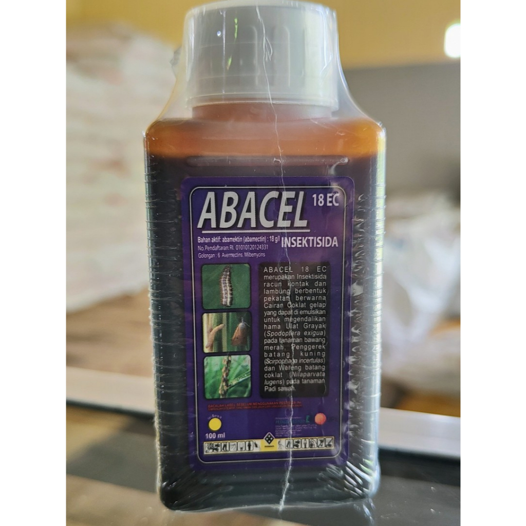 Abacel 18 EC 100ML - Insektisida Racun Kontak Dan Lambung Berbentuk Pekatan Cair Berwarna Cokelat Be