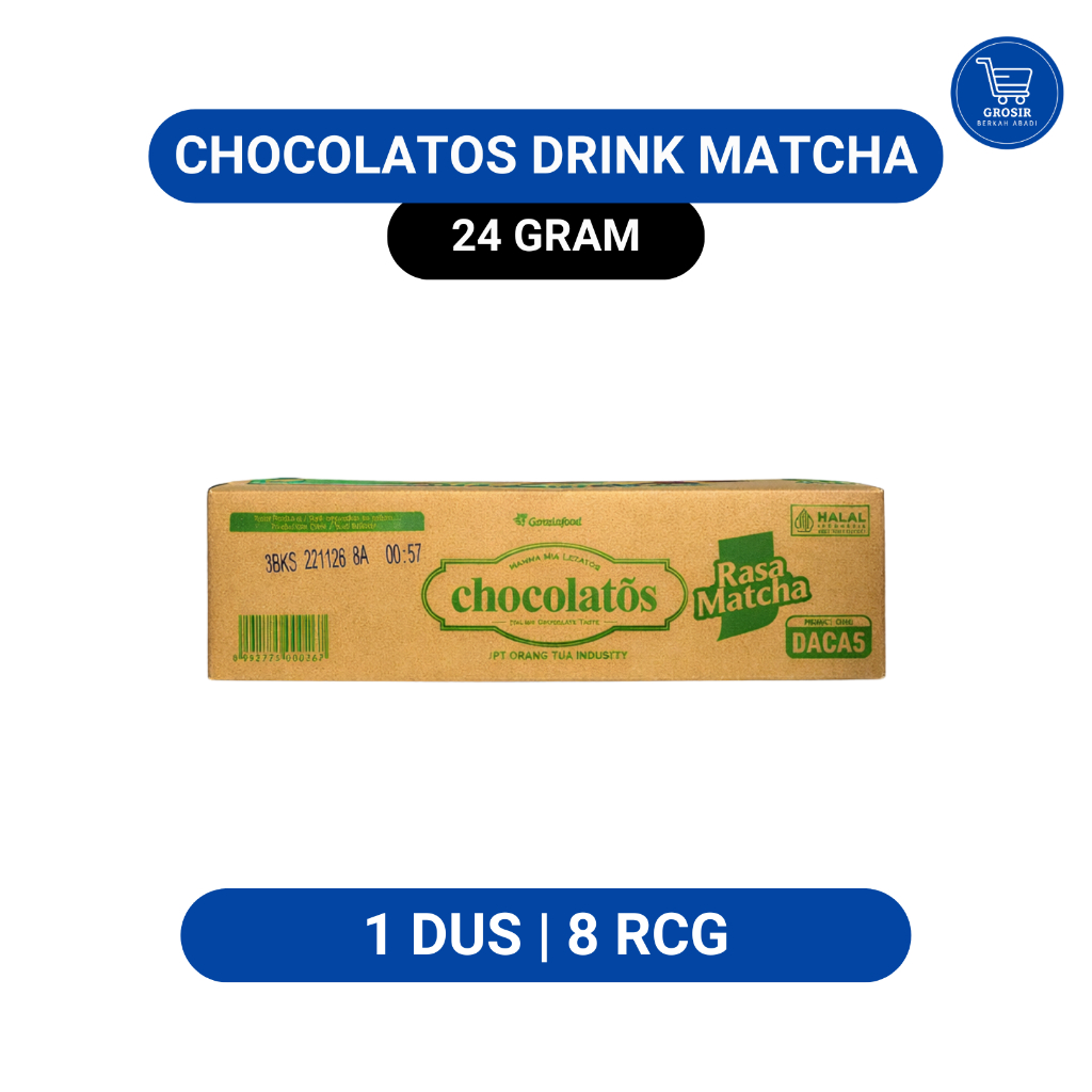CHOCOLATOS DRINK MATCHA – 1 DUS (8 Renceng) | Harga Grosir | Stok Baru | Halal MUI