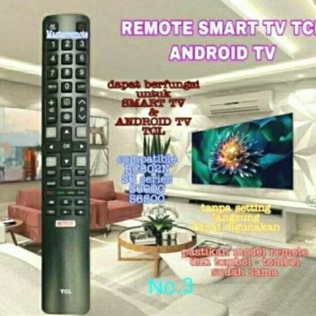 Remot Smart TV TCL ANDROID TV TCL Panjang
