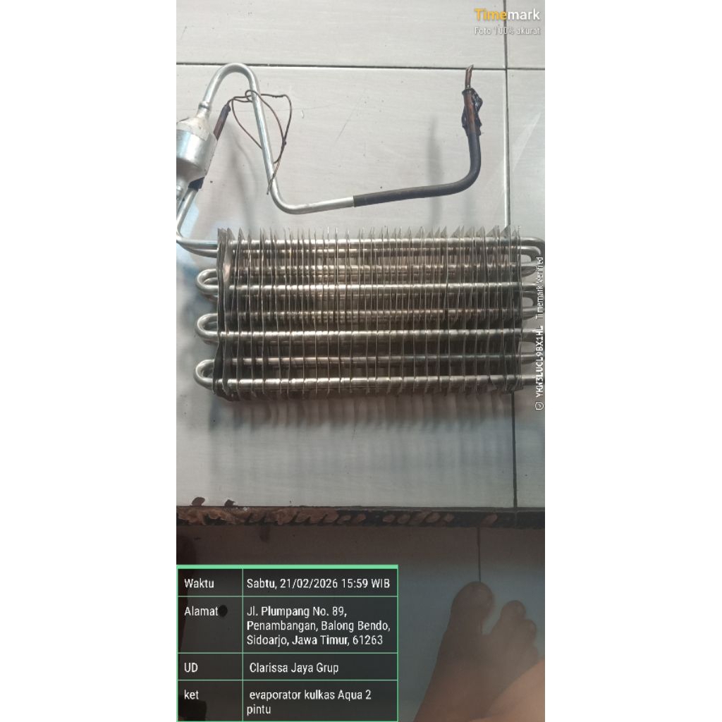 evaporator kulkas Aqua 2 pintu