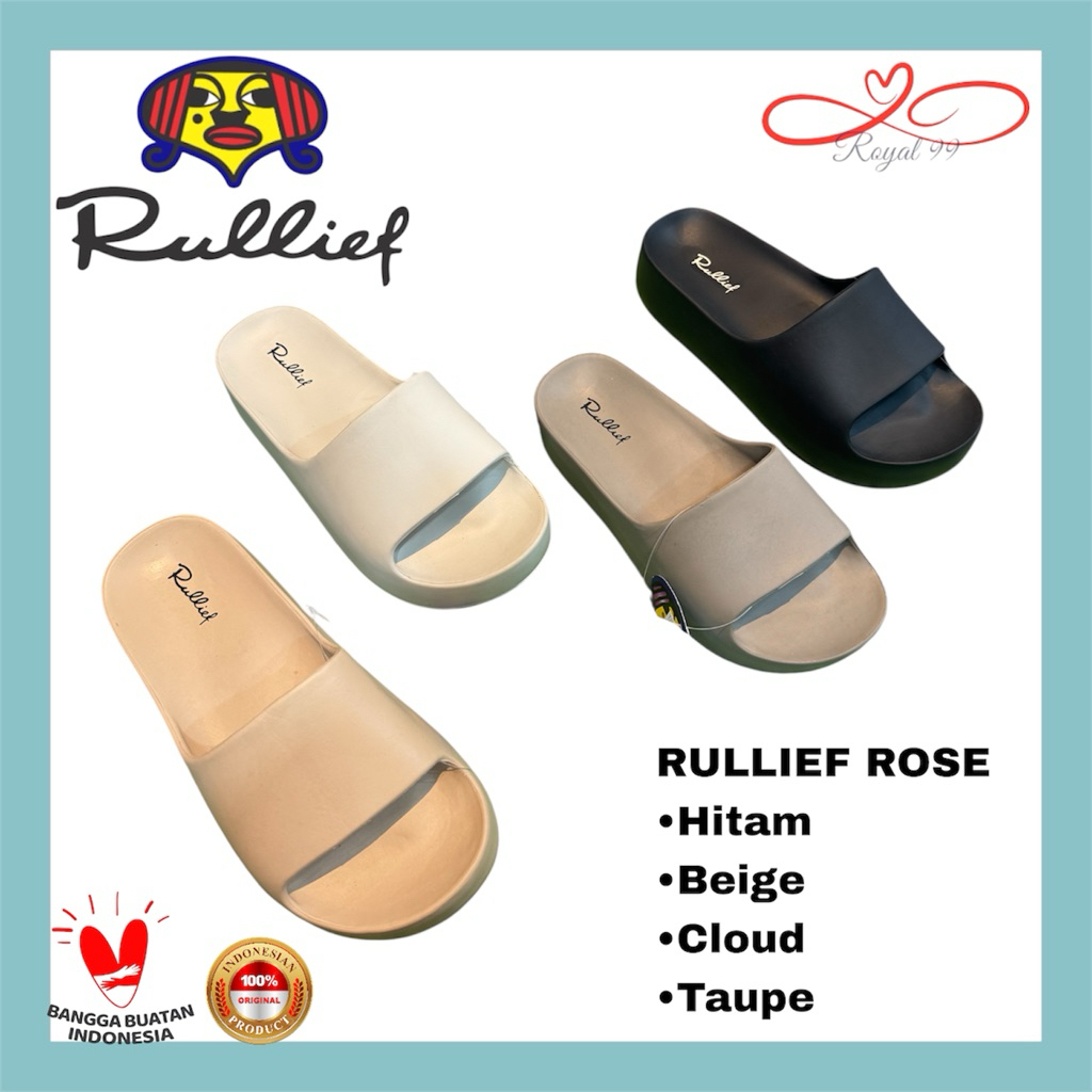 Sandal Rullief Rose Sandal Wanita Rullief Karet