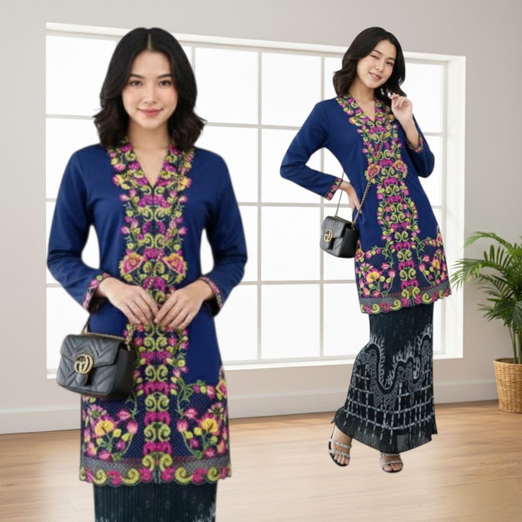 {Toko.Sky} Setelan Kebaya Encim/Setelan Kebaya Bordir Padang/Setelan Kebaya+Rok Batik Plisket