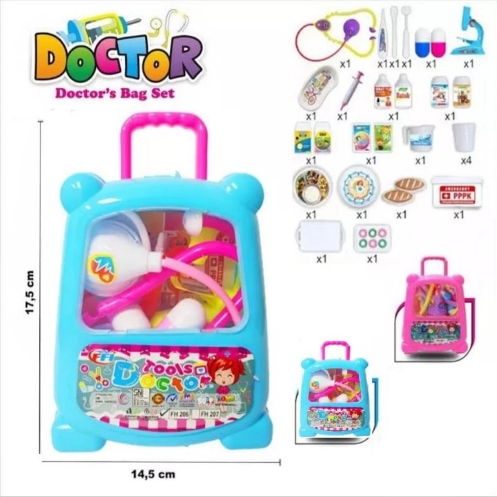 Mainan Anak Dokter-Dokteran Koper Troli FH 206 / Tools Doctor