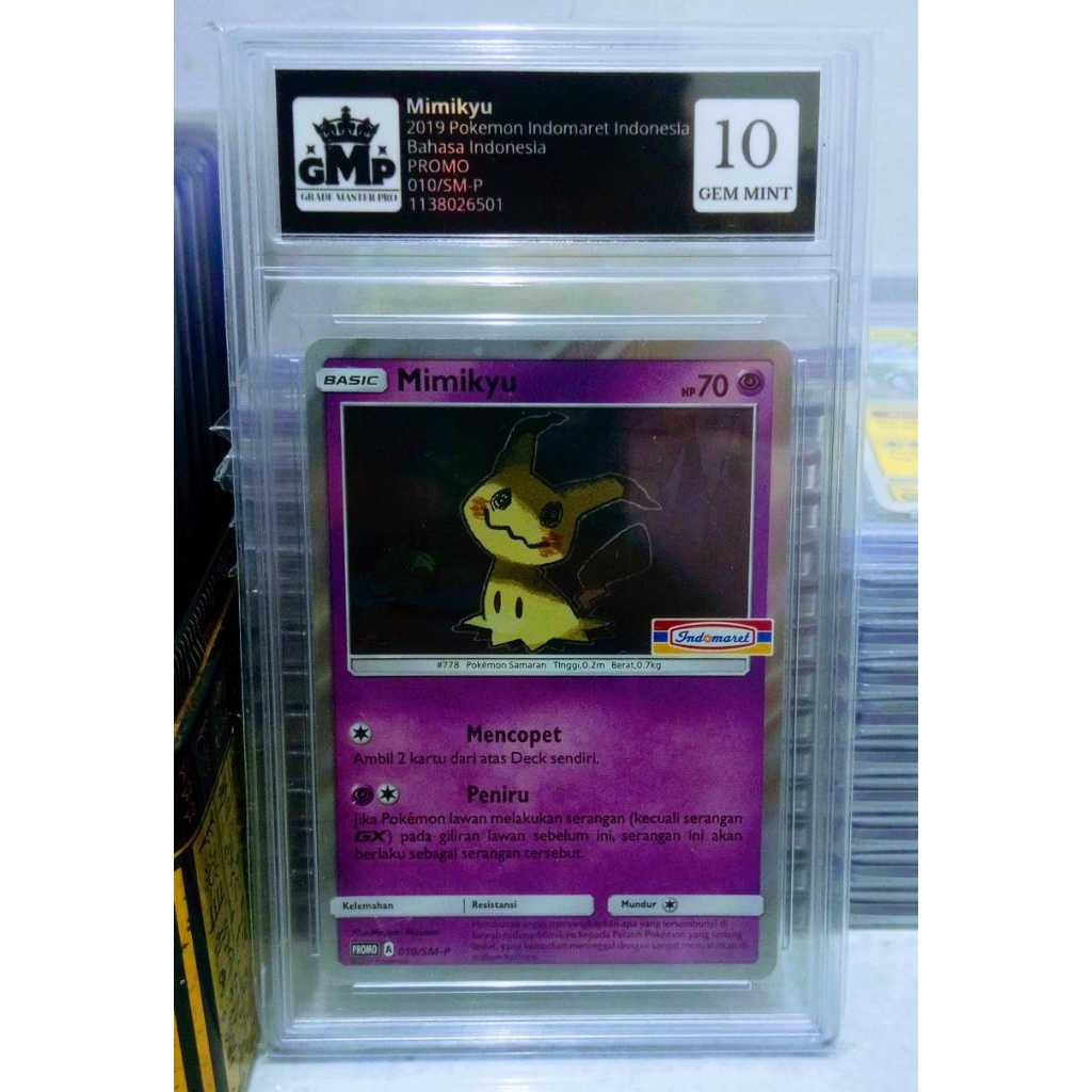 Mimikyu 2019 Pokemon Promo Stamped Indomaret Grade Master Pro 10