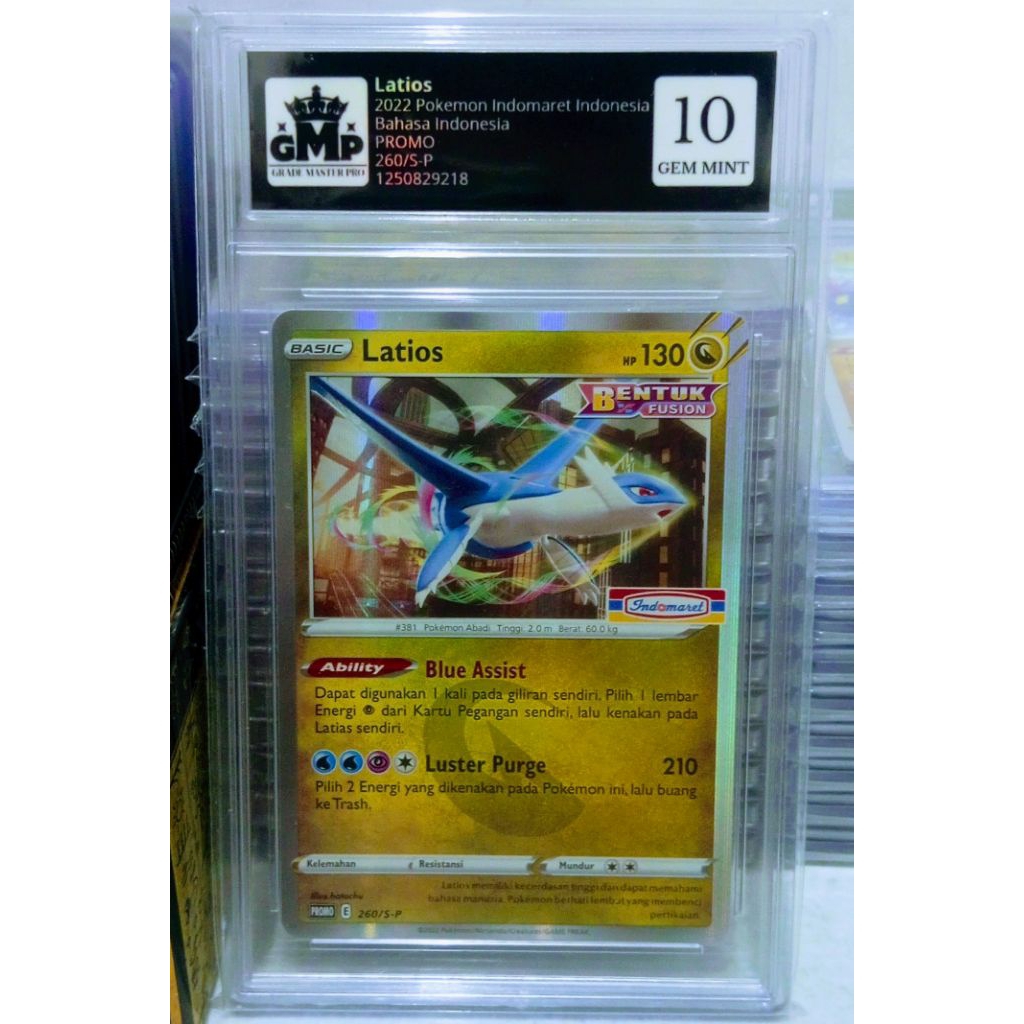 Latios 2022 Pokemon Promo Stamped Indomaret Grade Master Pro 10
