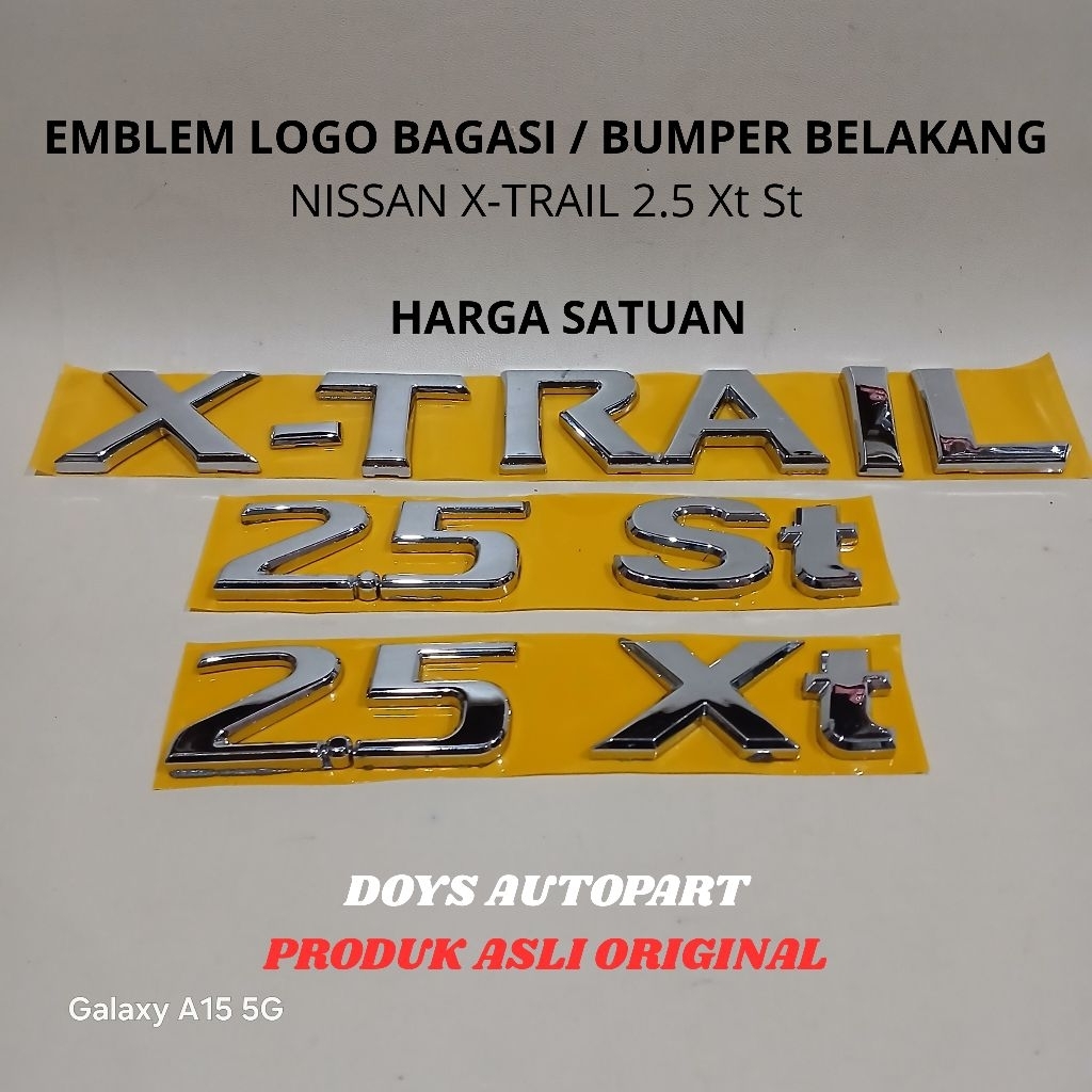 Emblem logo bemper bagasi belakang mobil nissan x-trail 2.5 St Xtrail Xt warna chrome harga satuan a
