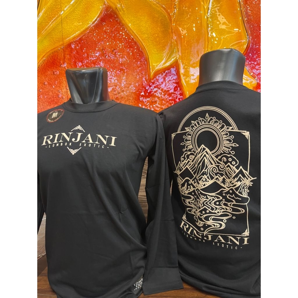 kaos lombok exotic lengan panjang-rinjani depan belakang