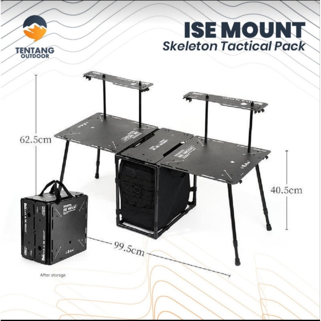 skeleton tactical pack isemount meja lipat storage bag outdoor camping folding table bag bekas mirip