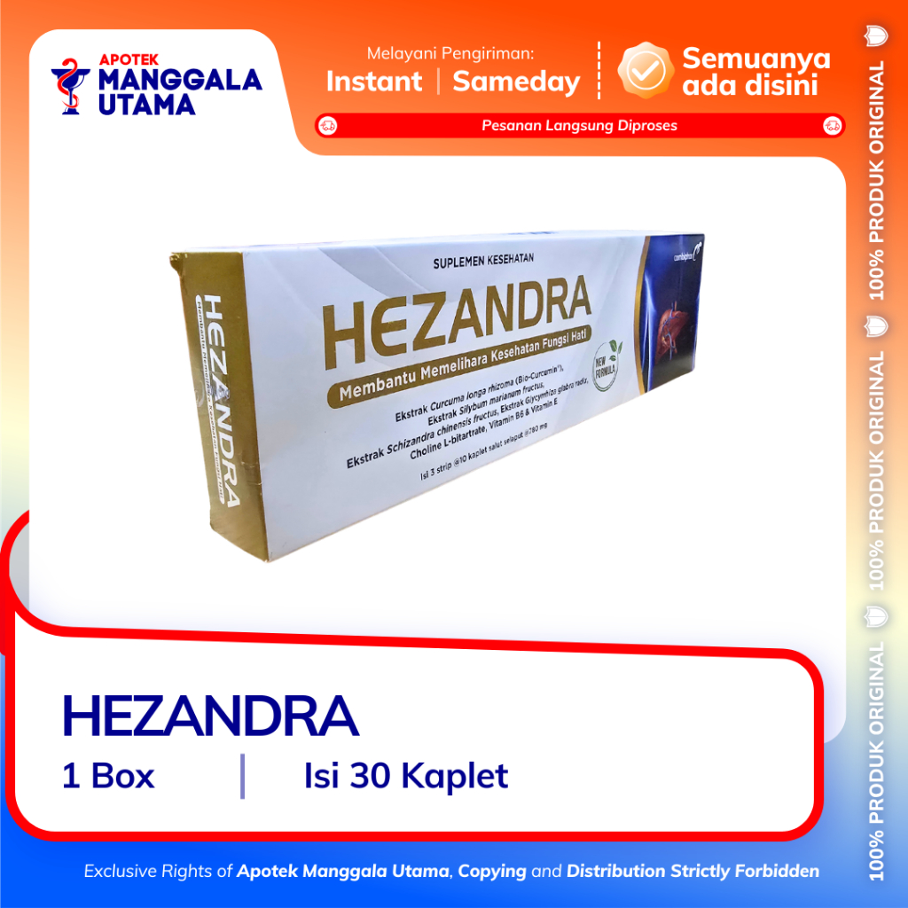 HEZANDRA SUPLEMEN KESEHATAN HATI PER BOX 30 KAPLET