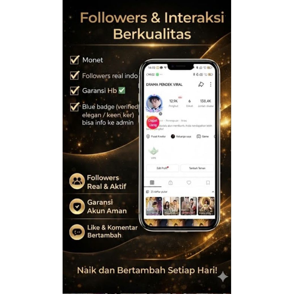 akun snack video ads / promosi dan keperluan lainnya