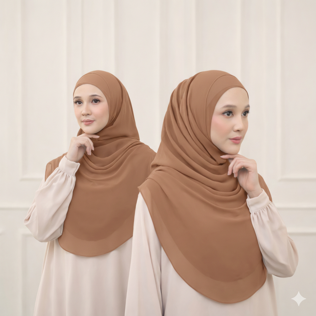 HIJAB BERGO ISTAN CERUTI JILBAB INSTAN PASHMINA CERUTI BABYDOLL