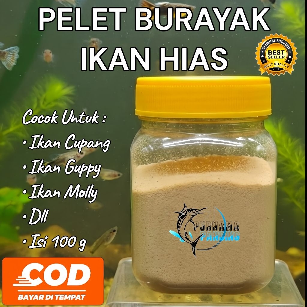 Pakan Burayak Ikan Cupang Guppy Golden Fish Isi 100 Gram