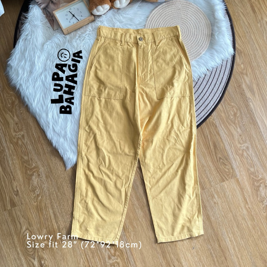 LOWRY FARM x STAN RAY Yellow Fatigue Long Pants size 28" • 100% Original (Celana Panjang)