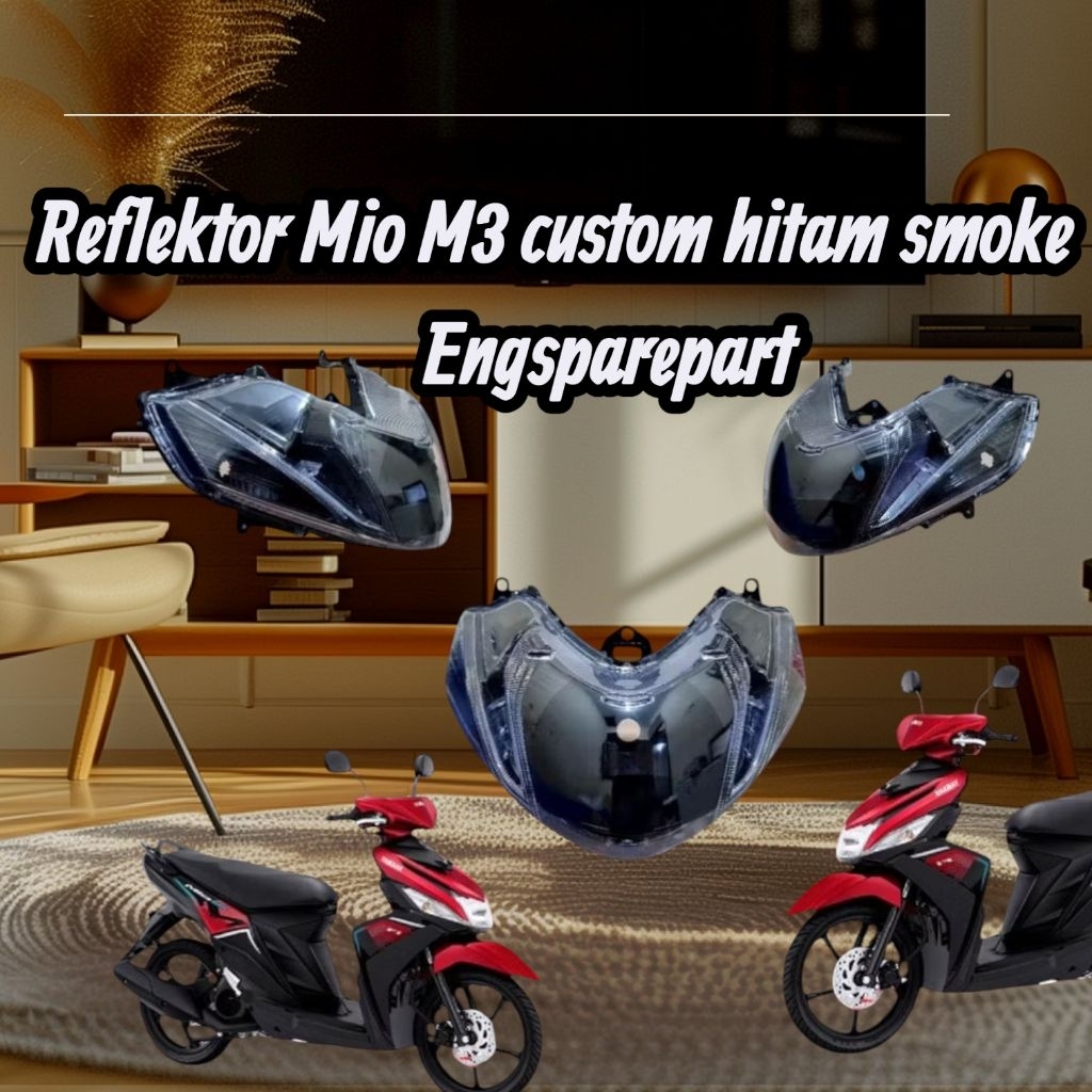 reflektor lampu depan Mio M3 Mio Z mio 125 costum hitam smoke