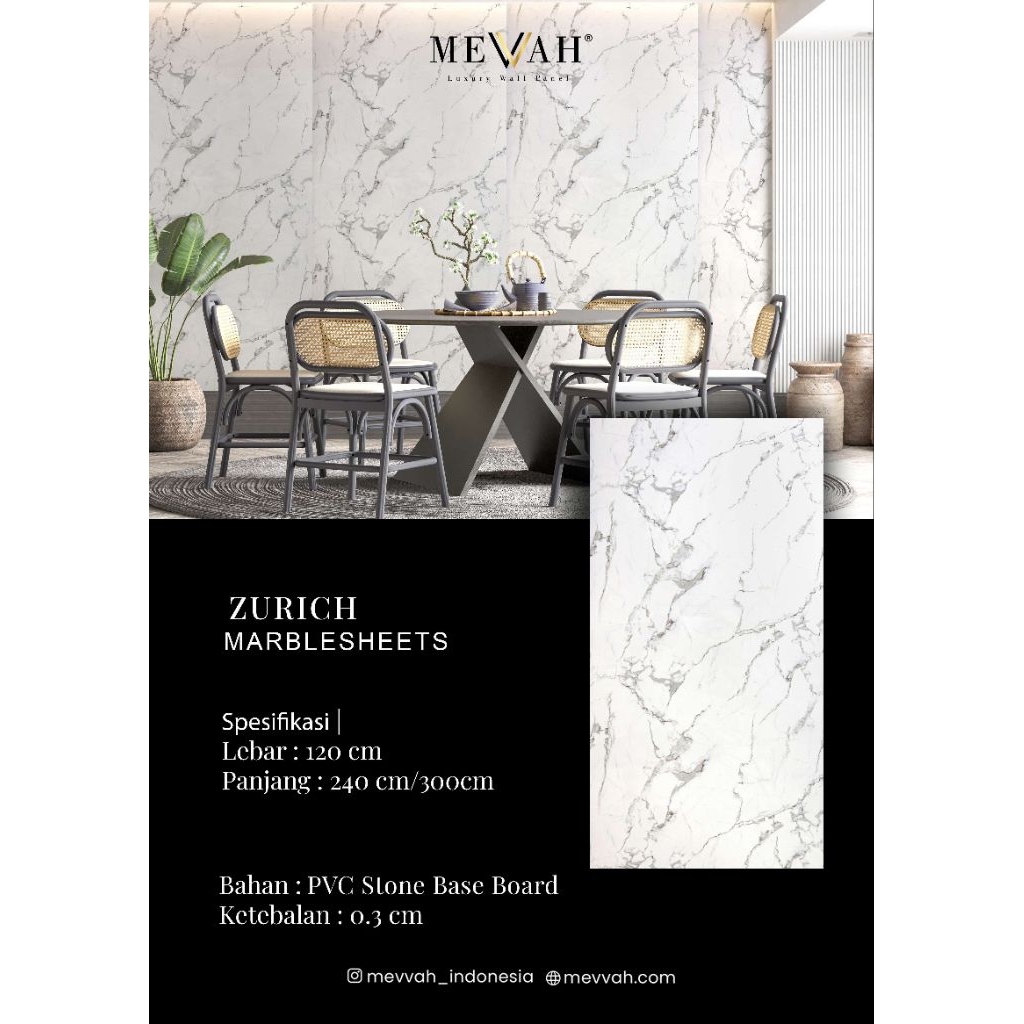 WALL PANEL BOARD MOTIF MARMER ZURICH, MEVVAHMARBELSHEET
