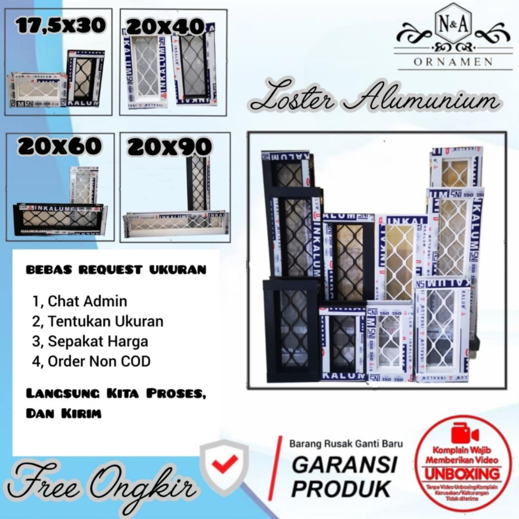 Loster Ventilasi Udara Alumunium Inkalum SNI