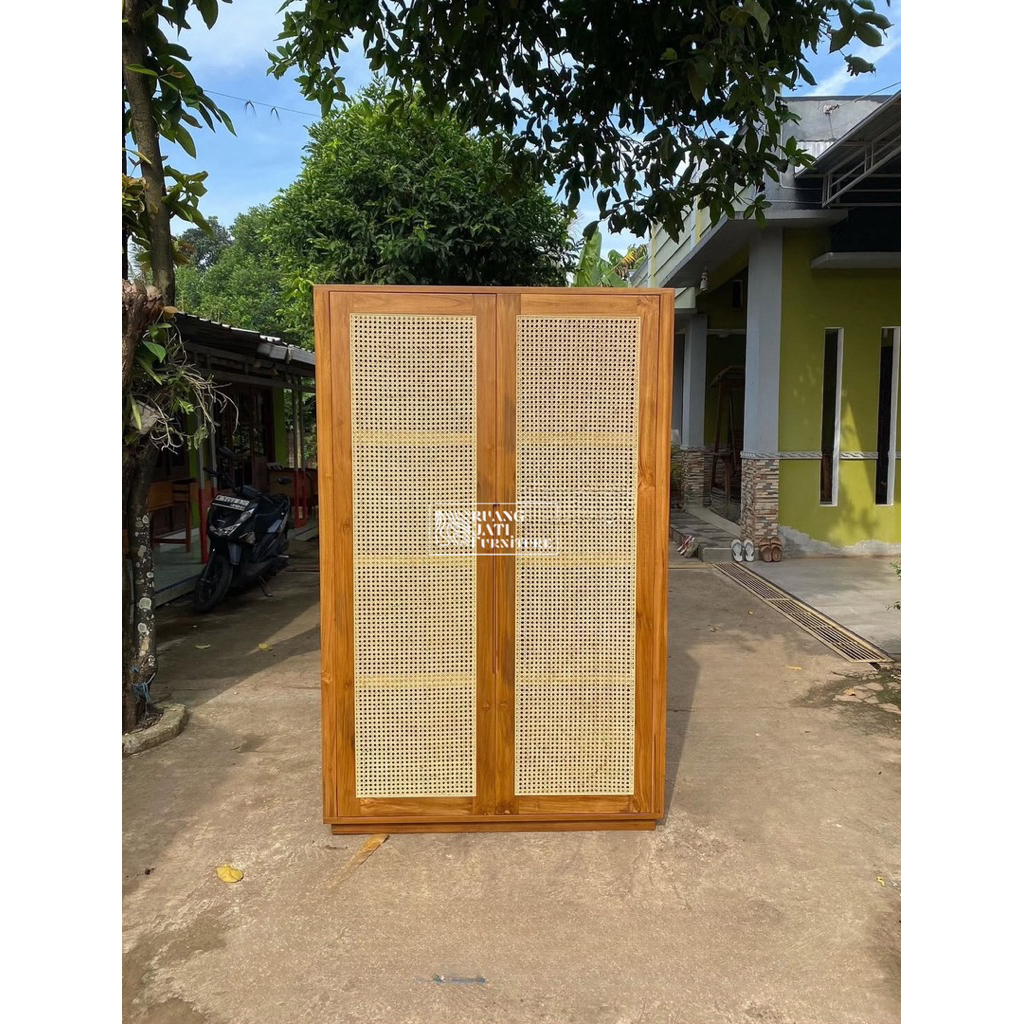 almari pakaian minimalis / almari pakaian jati / almari pakaian aesthetic