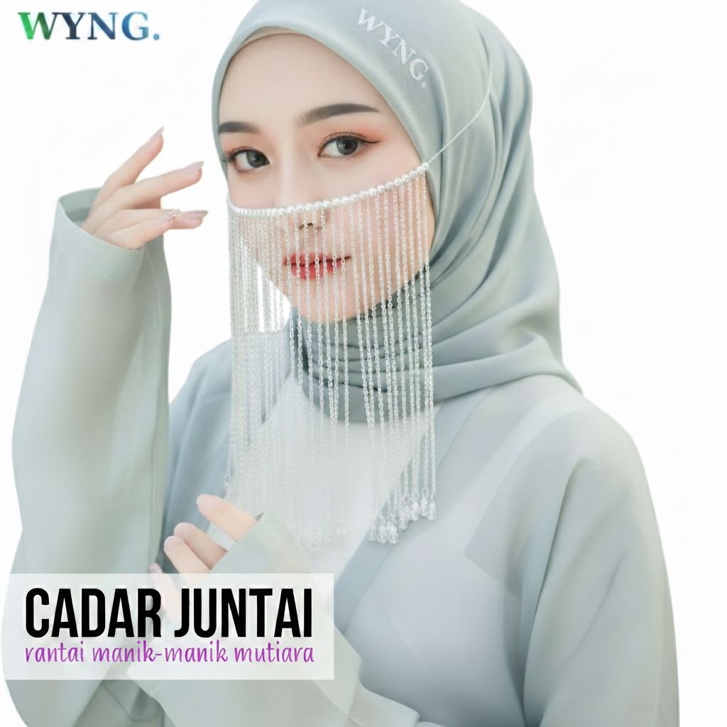 GZ162 Cadar Juntai Rantai Mutiara Berlian Tari Pengantin Tassel Veil Fashion Crystal Headpiece Mesh 