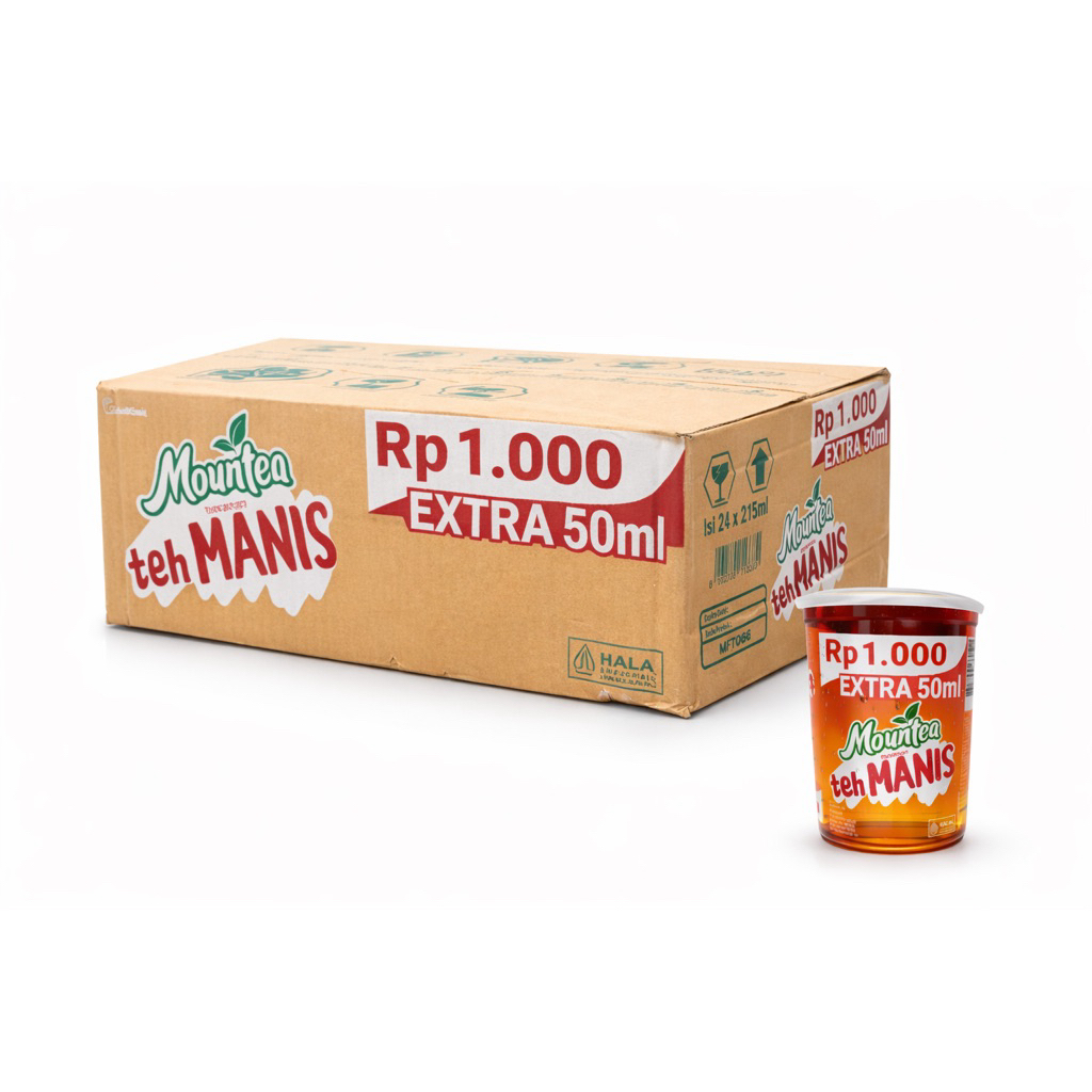 1 KARTON - TEH MANIS MOUNTEA Gelas Segar  (24 x 215ml)