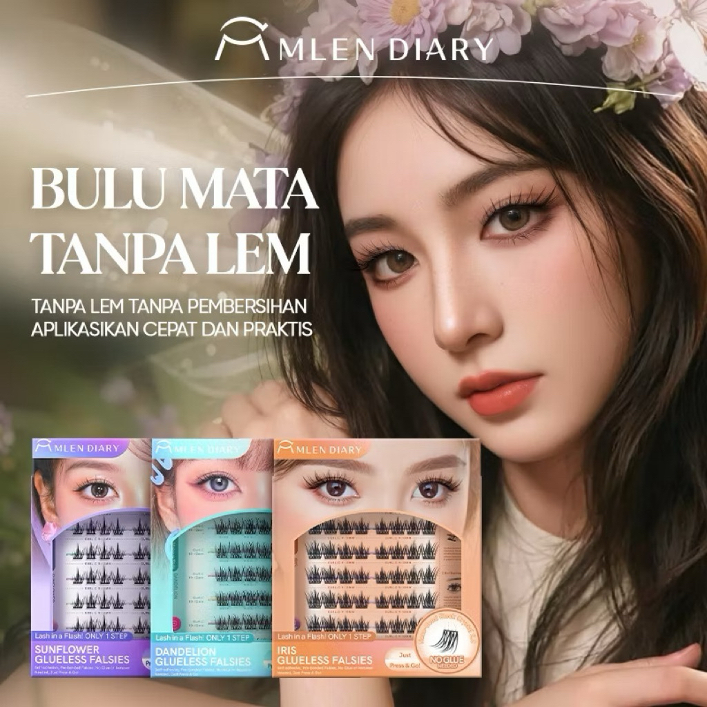 MLEN DIARY EYELASHES GLUELESS - TANPA LEM