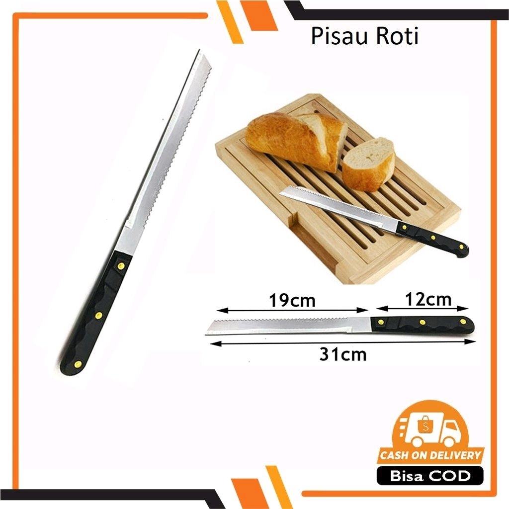 Pisau Roti 2 Sisi Pisau Stainless Pisau Pemotong Roti