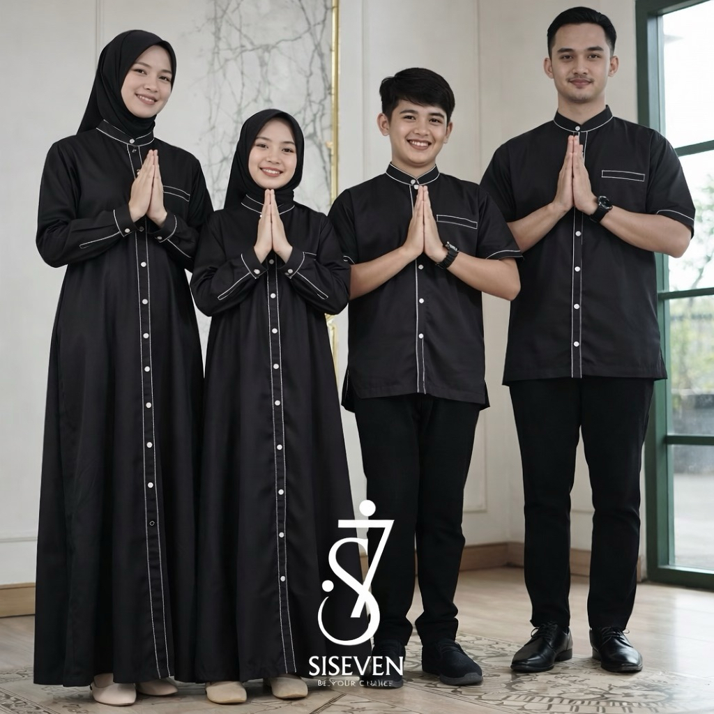 Sarimbit Keluarga Terbaru Baju Couple Lebaran Gamis Pesta Polos Medina Series