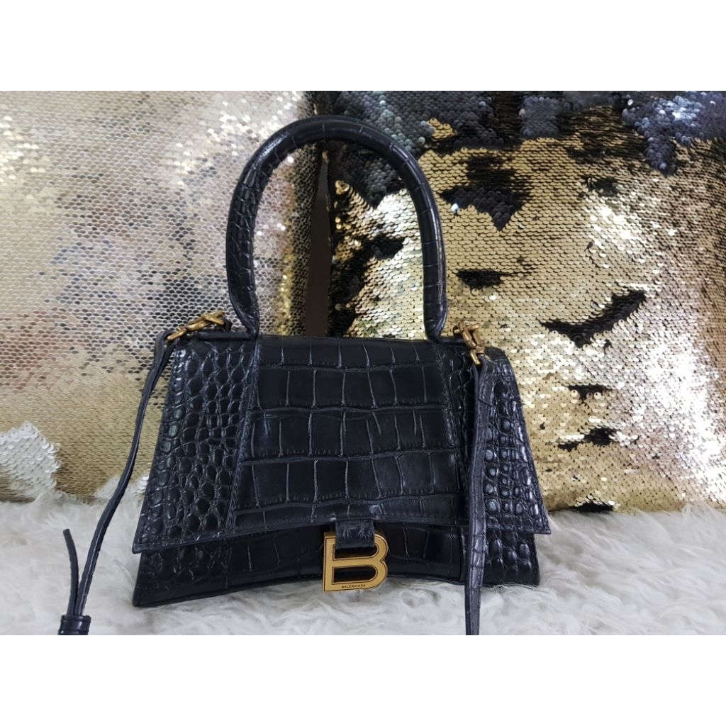Tas Preloved Balen Hourgalsss Croco Embossed small Bag.