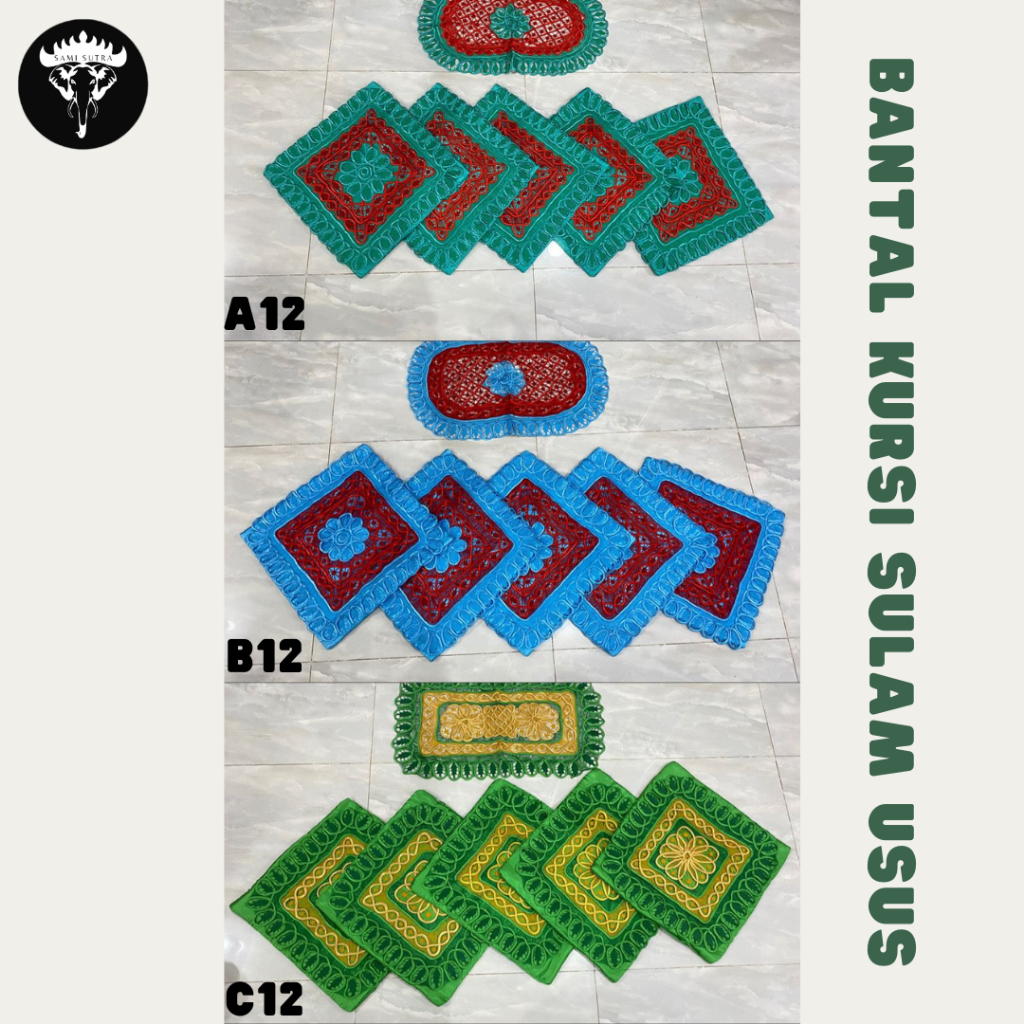 1 SET SARUNG BANTAL KURSI SULAM USUS LAMPUNG [12-20]